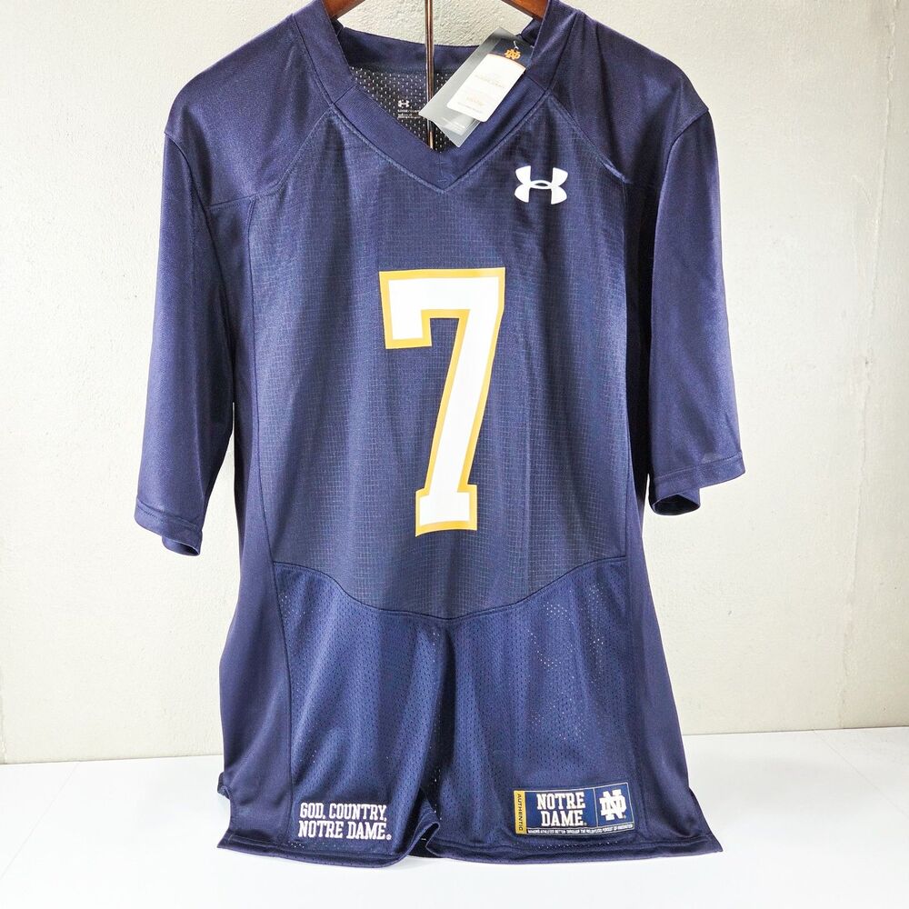 Under Armour Notre Dame Fighting Irish #7 Football Jersey NWT Sz Small - Picture 2 of 8